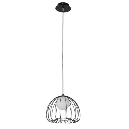 PENDENTE LAMP 1XG9 BIVOLT 25X21CM METAL PRETO E BRANCO | BELLA ILUMINAÇÃO ML003B