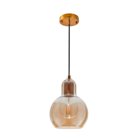 PENDENTE LASI Ø12X20CM METAL E VIDRO ÂMBAR | NORDECOR 2424 PENDENTE LASI Ø12X20CM METAL E VIDRO ÂMBAR | NORDECOR 2424