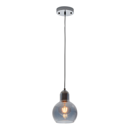 PENDENTE LASI Ø12X20CM METAL E VIDRO FUMÊ | NORDECOR 2425 PENDENTE LASI Ø12X20CM METAL E VIDRO FUMÊ | NORDECOR 2425