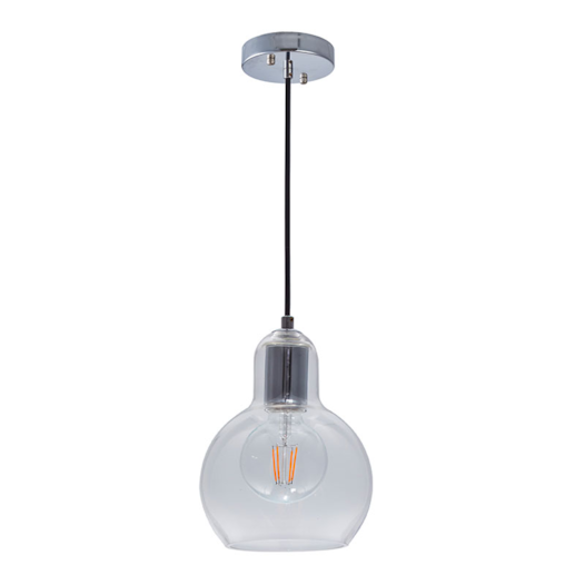 PENDENTE LASI Ø12X20CM METAL E VIDRO TRANSPARENTE | NORDECOR 2426 PENDENTE LASI Ø12X20CM METAL E VIDRO TRANSPARENTE | NORDECOR 2426