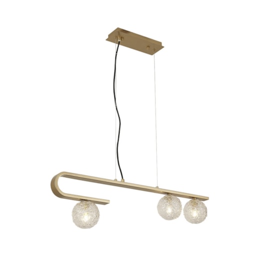 PENDENTE LATICIUS 3L G9 15W 860X230X240MM DOURADO | STUDIOLUCE BLACK PD1407