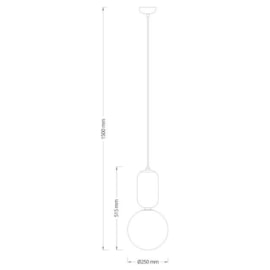 PENDENTE LATTEA 1L E14 Ø250X250X515MM DOURADO/LEITOSO | FLAVO FP1250DB PENDENTE LATTEA 1L E14 Ø250X250X515MM DOURADO/LEITOSO | FLAVO FP1250DB