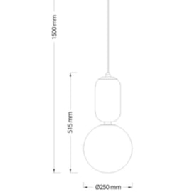 PENDENTE LATTEA 1X E14 Ø25X150CM METAL PRETO PEROLIZADO/VIDRO | FLAVO FP1250PP PENDENTE LATTEA 1X E14 Ø25X150CM METAL PRETO PEROLIZADO/VIDRO | FLAVO FP1250PP
