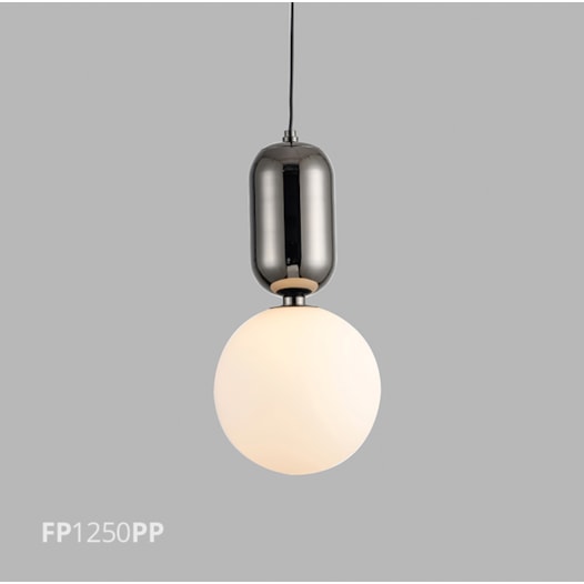 PENDENTE LATTEA 1X E14 Ø25X150CM METAL PRETO PEROLIZADO/VIDRO | FLAVO FP1250PP PENDENTE LATTEA 1X E14 Ø25X150CM METAL PRETO PEROLIZADO/VIDRO | FLAVO FP1250PP