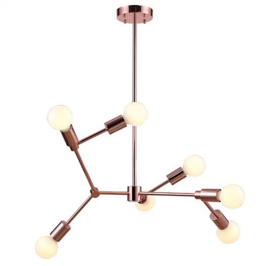 PENDENTE LEBLON 123X75CM METAL ROSE GOLD | BELLA ILUMINAÇÃO RM002R PENDENTE LEBLON 123X75CM METAL ROSE GOLD | BELLA ILUMINAÇÃO RM002R