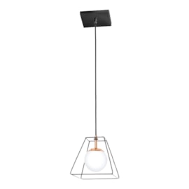 PENDENTE LED 1XG9 21X12X21CM METAL E VIDRO | OLD ARTISAN PD-5286/A