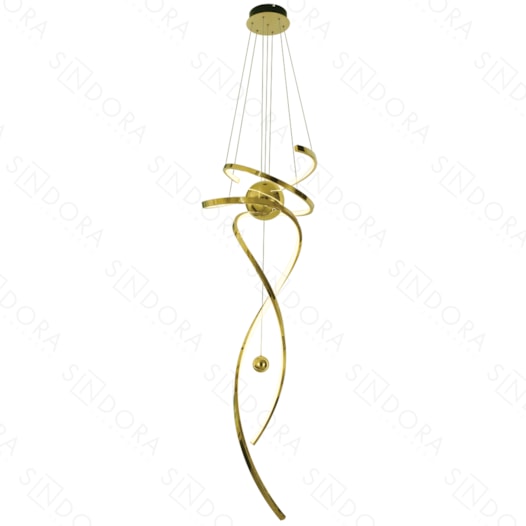 PENDENTE LED 3000K 120W BIVOLT Ø60X150CM INOX E SILICONE CHAMPANHE | SINDORA ILUMINAÇÃO DCD01277 PENDENTE LED 3000K 120W BIVOLT Ø60X150CM INOX E SILICONE CHAMPANHE | SINDORA ILUMINAÇÃO DCD01277