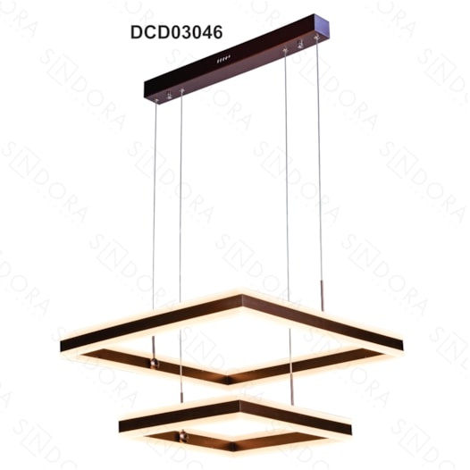 PENDENTE LED 3000K 160W BIVOLT 60X60CM METAL E ACRÍLICO MARROM | SINDORA ILUMINAÇÃO DCD03046 PENDENTE LED 3000K 160W BIVOLT 60X60CM METAL E ACRÍLICO MARROM | SINDORA ILUMINAÇÃO DCD03046