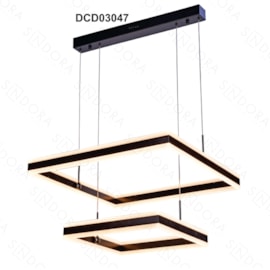 PENDENTE LED 3000K 160W BIVOLT 60X60CM METAL E ACRÍLICO PRETO | SINDORA ILUMINAÇÃO DCD03047 PENDENTE LED 3000K 160W BIVOLT 60X60CM METAL E ACRÍLICO PRETO | SINDORA ILUMINAÇÃO DCD03047