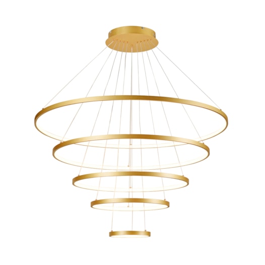 PENDENTE LED 3000K 188W BIVOLT Ø100CM METAL E SILICONE DOURADO | SINDORA ILUMINAÇÃO DCD03013 PENDENTE LED 3000K 188W BIVOLT Ø100CM METAL E SILICONE DOURADO | SINDORA ILUMINAÇÃO DCD03013