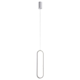 PENDENTE LED 3000K 20W BIVOLT 40X10CM METAL E SILICONE BRANCO | SINDORA ILUMINAÇÃO DCD03026