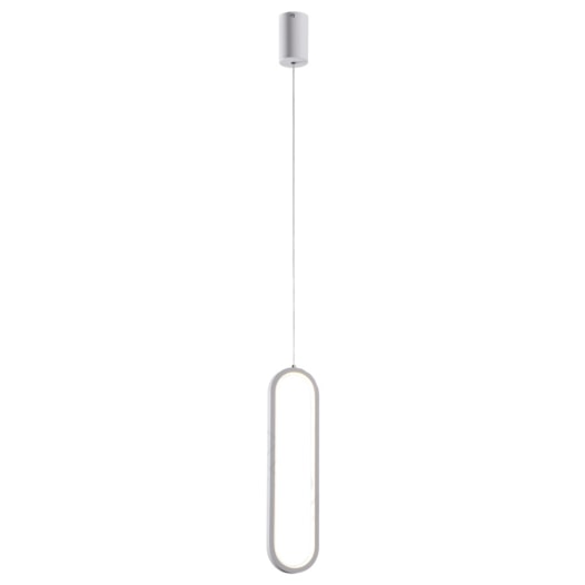 PENDENTE LED 3000K 20W BIVOLT 40X10CM METAL E SILICONE BRANCO | SINDORA ILUMINAÇÃO DCD03026