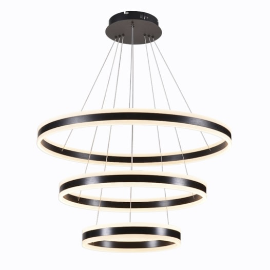 PENDENTE LED 3000K 226W BIVOLT Ø80CM METAL E ACRÍLICO PRETO | SINDORA ILUMINAÇÃO DCD03019 PENDENTE LED 3000K 226W BIVOLT Ø80CM METAL E ACRÍLICO PRETO | SINDORA ILUMINAÇÃO DCD03019