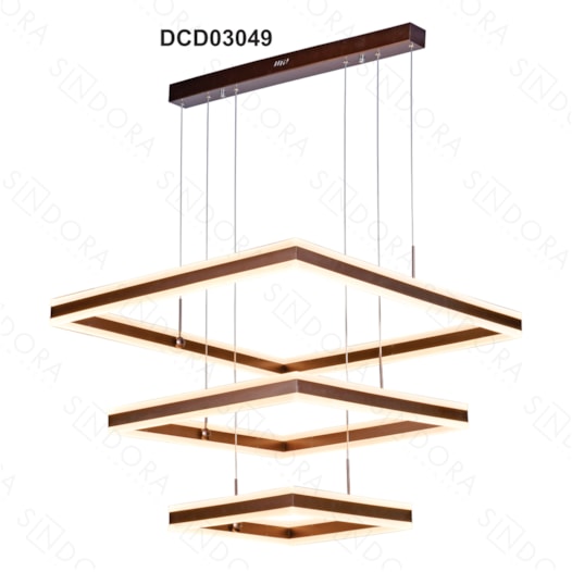 PENDENTE LED 3000K 228W BIVOLT 80X80CM METAL E ACRÍLICO MARROM | SINDORA ILUMINAÇÃO DCD03049 PENDENTE LED 3000K 228W BIVOLT 80X80CM METAL E ACRÍLICO MARROM | SINDORA ILUMINAÇÃO DCD03049