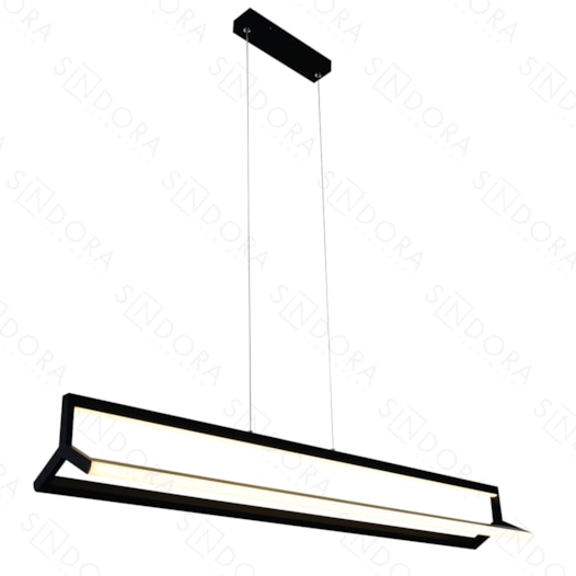 PENDENTE LED 3000K 37W BIVOLT 15X100X15CM METAL PRETO | SINDORA ILUMINAÇÃO DCD015086