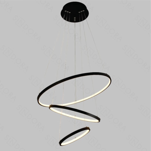 PENDENTE LED 3000K 48W BIVOLT Ø60CM METAL E SILICONE PRETO | SINDORA ILUMINAÇÃO DCD015084 PENDENTE LED 3000K 48W BIVOLT Ø60CM METAL E SILICONE PRETO | SINDORA ILUMINAÇÃO DCD015084