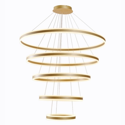 PENDENTE LED 3000K 500W BIVOLT Ø120CM METAL E ACRÍLICO DOURADO | SINDORA ILUMINAÇÃO DCD03021 PENDENTE LED 3000K 500W BIVOLT Ø120CM METAL E ACRÍLICO DOURADO | SINDORA ILUMINAÇÃO DCD03021