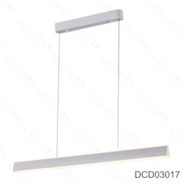 PENDENTE LED 3000K 60W BIVOLT 100X3,5CM METAL E ACRÍLICO BRANCO | SINDORA ILUMINAÇÃO DCD03017