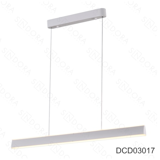 PENDENTE LED 3000K 60W BIVOLT 100X3,5CM METAL E ACRÍLICO BRANCO | SINDORA ILUMINAÇÃO DCD03017