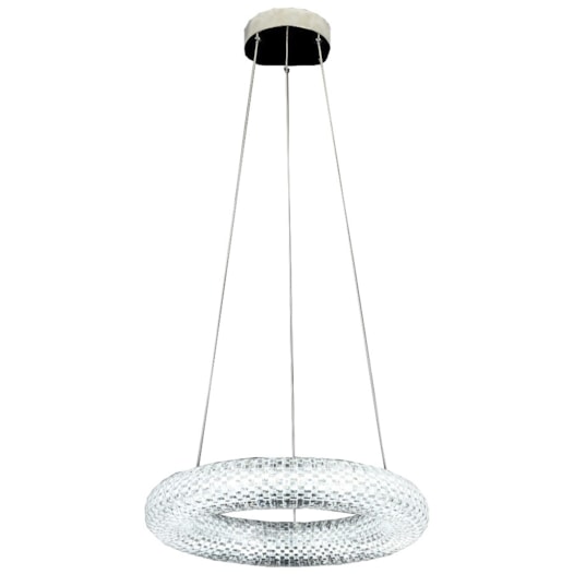 PENDENTE LED 3000K 65W BIVOLT Ø62CM CRISTAL E METAL CROMADO | SINDORA ILUMINAÇÃO DCD00787 PENDENTE LED 3000K 65W BIVOLT Ø62CM CRISTAL E METAL CROMADO | SINDORA ILUMINAÇÃO DCD00787