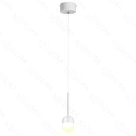 PENDENTE LED 3000K 6W BIVOLT Ø8X14CM METAL E ACRÍLICO BRANCO | SINDORA ILUMINAÇÃO DCD01817