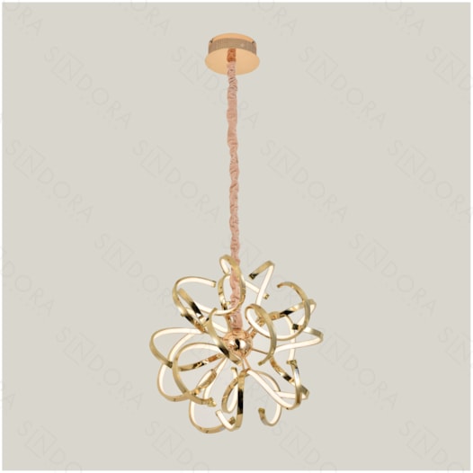 PENDENTE LED 3500K 69W BIVOLT Ø60X60CM METAL E SILICONE DOURADO | SINDORA ILUMINAÇÃO DCD01279 PENDENTE LED 3500K 69W BIVOLT Ø60X60CM METAL E SILICONE DOURADO | SINDORA ILUMINAÇÃO DCD01279