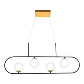 PENDENTE LED 4XG9 25X80X10CM METAL E VIDRO | OLD ARTISAN PD-5359 PENDENTE LED 4XG9 25X80X10CM METAL E VIDRO | OLD ARTISAN PD-5359