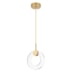 PENDENTE LED AKYA REDONDO 3000K 11W BIVOLT Ø20X28CM CRISTAL E METAL OURO FOSCO | NORDECOR 2590