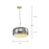 PENDENTE LED ALTMANN METAL E VIDRO FUMÊ 12W 3000K | HEVVY 1051 SL-5884/H1