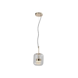 PENDENTE LED ALTOÉ METAL E VIDRO CINZA CLARO 5W 3000K | HEVVY 1055 SL-5890/H1 CLEAR