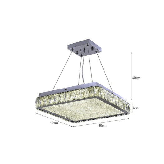 PENDENTE LED AMEERAH METAL VIDRO E CRISTAL PRATA 44W 4000K | HEVVY 0817 SL-5704S/H1 PENDENTE LED AMEERAH METAL VIDRO E CRISTAL PRATA 44W 4000K | HEVVY 0817 SL-5704S/H1
