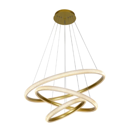 PENDENTE LED APOGEU 112W 3000K BIVOLT Ø80CM METAL DOURADO | SKYLIGHT SKY-4011DO PENDENTE LED APOGEU 112W 3000K BIVOLT Ø80CM METAL DOURADO | SKYLIGHT SKY-4011DO