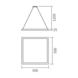 PENDENTE LED ARIA QUADRADO 4000K 34W BIVOLT 2,5X50X50CM ALUMÍNIO | SPOTLINE 828/1 PENDENTE LED ARIA QUADRADO 4000K 34W BIVOLT 2,5X50X50CM ALUMÍNIO | SPOTLINE 828/1