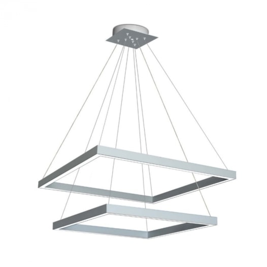 PENDENTE LED ARIA QUADRADO DUPLO 4000K 60W BIVOLT 2,5X50X50CM ALUMÍNIO | SPOTLINE 828/2 4000K PENDENTE LED ARIA QUADRADO DUPLO 4000K 60W BIVOLT 2,5X50X50CM ALUMÍNIO | SPOTLINE 828/2 4000K