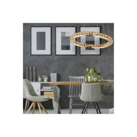 PENDENTE LED AURA PICCOLA REDONDO 3000K 24W BIVOLT METAL E CRISTAL CROMADO E TRANSP | BELLA ILUMINAÇÃO ID010C PENDENTE LED AURA PICCOLA REDONDO 3000K 24W BIVOLT METAL E CRISTAL CROMADO E TRANSP | BELLA ILUMINAÇÃO ID010C