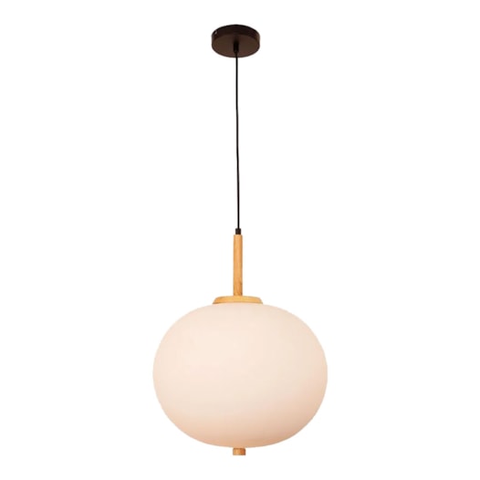 PENDENTE LED BARBE REDONDO 3000K 12W BIVOLT Ø39X49CM VIDRO, MADEIRA E METAL BRANCO E AMADEIRADO | USINA IMPORTS UI20355/39BT PENDENTE LED BARBE REDONDO 3000K 12W BIVOLT Ø39X49CM VIDRO, MADEIRA E METAL BRANCO E AMADEIRADO | USINA IMPORTS UI20355/39BT