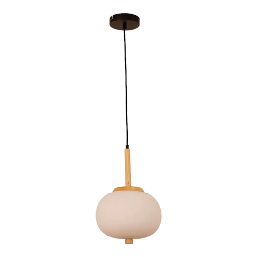 PENDENTE LED BARBE REDONDO 3000K 9W BIVOLT Ø23X36CM VIDRO, MADEIRA E METAL BRANCO E AMADEIRADO | USINA IMPORTS UI20355/23BT PENDENTE LED BARBE REDONDO 3000K 9W BIVOLT Ø23X36CM VIDRO, MADEIRA E METAL BRANCO E AMADEIRADO | USINA IMPORTS UI20355/23BT