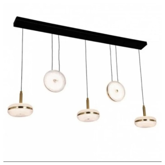 PENDENTE LED BAROK VIS 80W 3000K DOURADO/PRETO | NORDECOR 2063