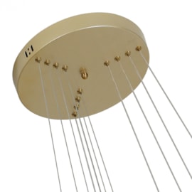 PENDENTE LED BEAN 3000K 103W BIVOLT Ø80X500CM METAL E ACRÍLICO DOURADO FOSCO | NORDECOR 2460 PENDENTE LED BEAN 3000K 103W BIVOLT Ø80X500CM METAL E ACRÍLICO DOURADO FOSCO | NORDECOR 2460