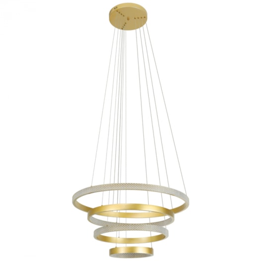 PENDENTE LED BEAN 3000K 103W BIVOLT Ø80X500CM METAL E ACRÍLICO DOURADO FOSCO | NORDECOR 2460