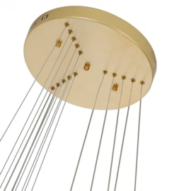 PENDENTE LED BEAN 3000K 136W BIVOLT Ø90X500CM METAL E ACRÍLICO DOURADO FOSCO | NORDECOR 2461 PENDENTE LED BEAN 3000K 136W BIVOLT Ø90X500CM METAL E ACRÍLICO DOURADO FOSCO | NORDECOR 2461