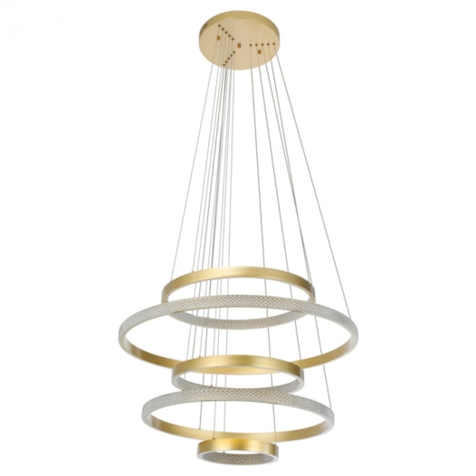 PENDENTE LED BEAN 3000K 136W BIVOLT Ø90X500CM METAL E ACRÍLICO DOURADO FOSCO | NORDECOR 2461 PENDENTE LED BEAN 3000K 136W BIVOLT Ø90X500CM METAL E ACRÍLICO DOURADO FOSCO | NORDECOR 2461
