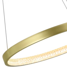 PENDENTE LED BEAN 3000K 26W BIVOLT Ø60X300CM METAL E ACRÍLICO DOURADO FOSCO | NORDECOR 2456 PENDENTE LED BEAN 3000K 26W BIVOLT Ø60X300CM METAL E ACRÍLICO DOURADO FOSCO | NORDECOR 2456