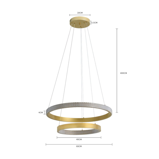 PENDENTE LED BEAN 3000K 47W BIVOLT Ø60X400CM METAL E ACRÍLICO DOURADO FOSCO | NORDECOR 2457 PENDENTE LED BEAN 3000K 47W BIVOLT Ø60X400CM METAL E ACRÍLICO DOURADO FOSCO | NORDECOR 2457