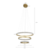 PENDENTE LED BEAN 3000K 83W BIVOLT Ø80X500CM METAL E ACRÍLICO DOURADO FOSCO | NORDECOR 2459 PENDENTE LED BEAN 3000K 83W BIVOLT Ø80X500CM METAL E ACRÍLICO DOURADO FOSCO | NORDECOR 2459