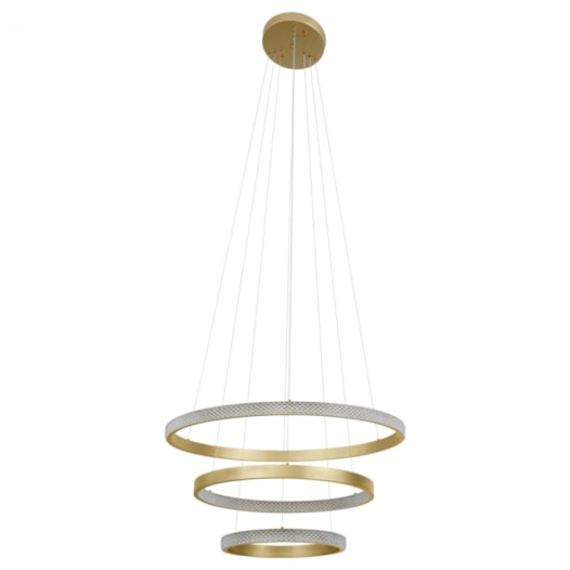 PENDENTE LED BEAN 3000K 83W BIVOLT Ø80X500CM METAL E ACRÍLICO DOURADO FOSCO | NORDECOR 2459 PENDENTE LED BEAN 3000K 83W BIVOLT Ø80X500CM METAL E ACRÍLICO DOURADO FOSCO | NORDECOR 2459