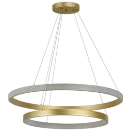 PENDENTE LED BEAN GRAN 3000K 67W BIVOLT Ø80X400CM METAL E ACRÍLICO DOURADO FOSCO | NORDECOR 2458