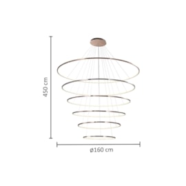 PENDENTE LED BENSON AÇO INOX E SILICONE ROSE  209W  3000K | HEVVY 1229 SL-0516/H6 ROSE PENDENTE LED BENSON AÇO INOX E SILICONE ROSE  209W  3000K | HEVVY 1229 SL-0516/H6 ROSE