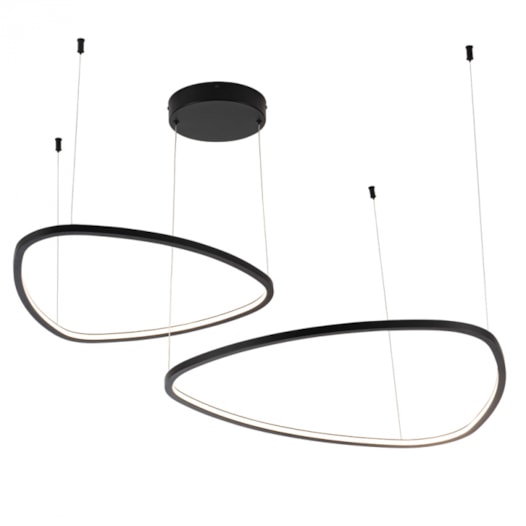 PENDENTE LED BERT 72W 3000K BIVOLT Ø80CM ALUMÍNIO PRETO | STUDIOLUCE PD1735PT