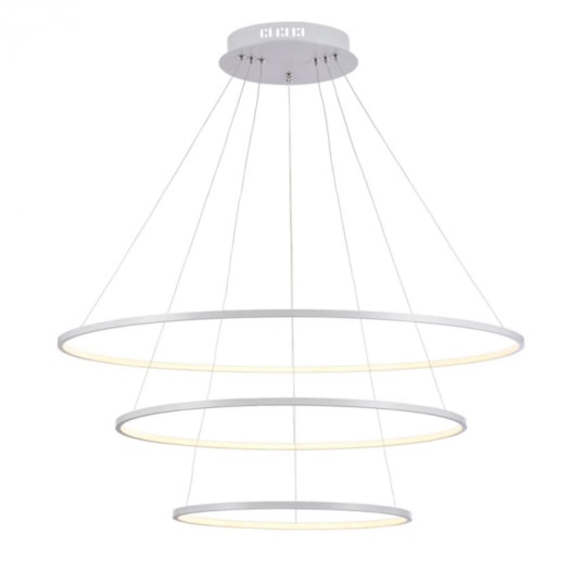 PENDENTE LED BIRDIE ANEL TRIPLO METAL E SILICONE BRANCO 39W 3200K | BELLA ILUMINAÇÃO KW002W PENDENTE LED BIRDIE ANEL TRIPLO METAL E SILICONE BRANCO 39W 3200K | BELLA ILUMINAÇÃO KW002W